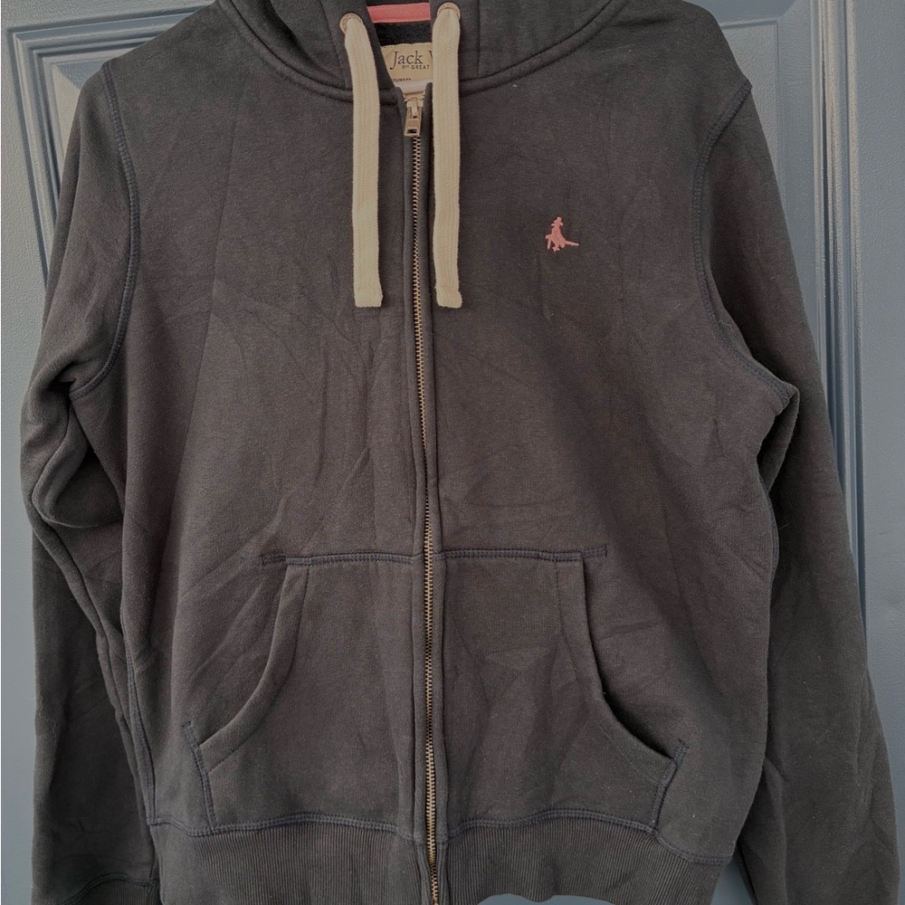 Jack Wills Navy Hoodie with Pink Penguin Logo
